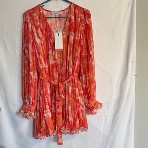 Endless Rose Red and Orange Patterned Dress